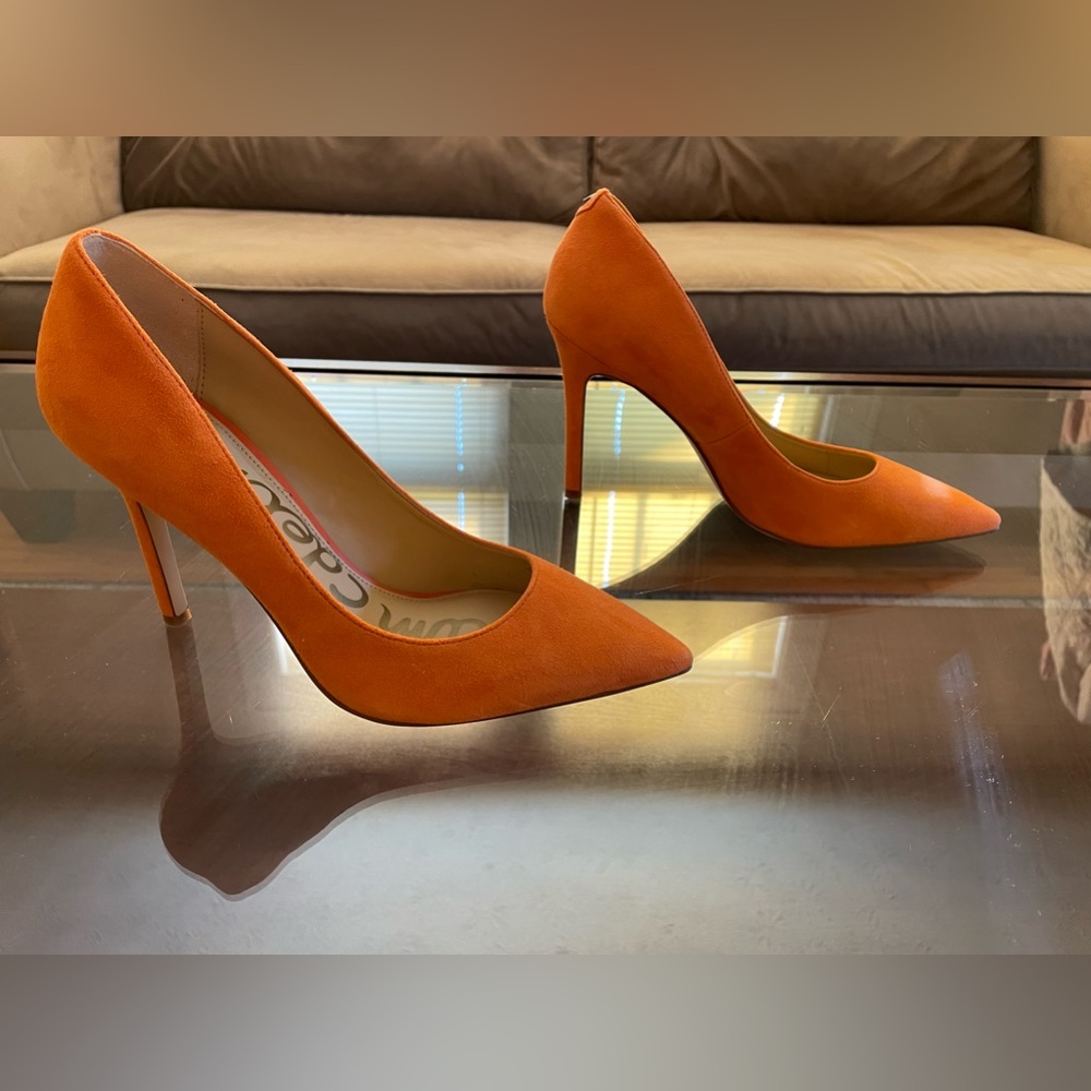 Orange high heels Size 7